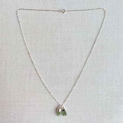 Two Tiny Moldavite Necklace