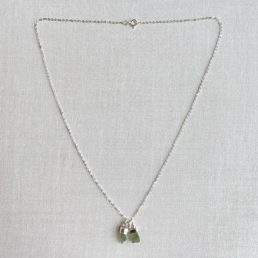 Two Tiny Moldavite Necklace